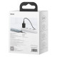 Мережевий зарядний пристрій з кабелем Baseus Super Si Quick Charger 1C 25W EU Sets Black（With Mini White Cable C to C 3A 1m Black） (TZCCSUP-L01)