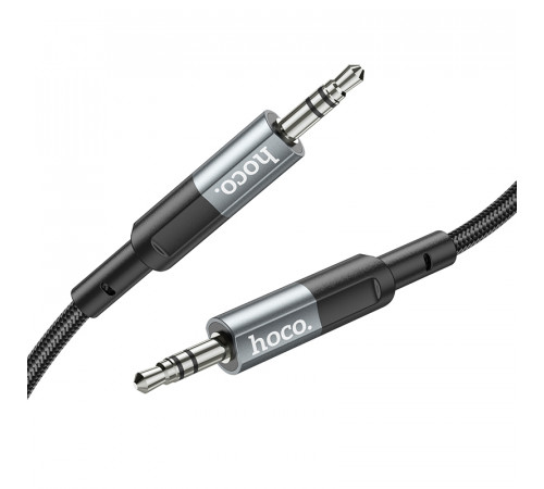 Аудіокабель HOCO UPA23 3.5mm male to 3.5mm male, nylon braid, 1m Metal Gray (6931474783820)