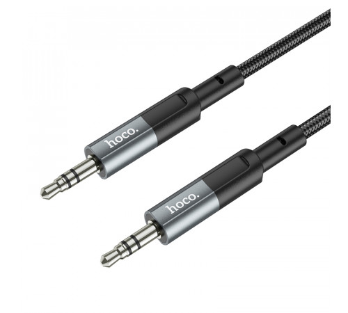 Аудіокабель HOCO UPA23 3.5mm male to 3.5mm male, nylon braid, 1m Metal Gray (6931474783820)