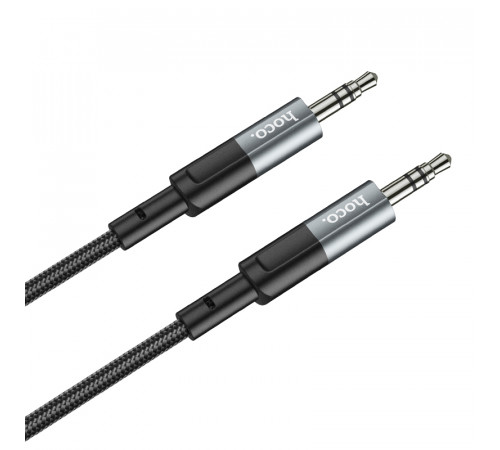 Аудіокабель HOCO UPA23 3.5mm male to 3.5mm male, nylon braid, 1m Metal Gray (6931474783820)