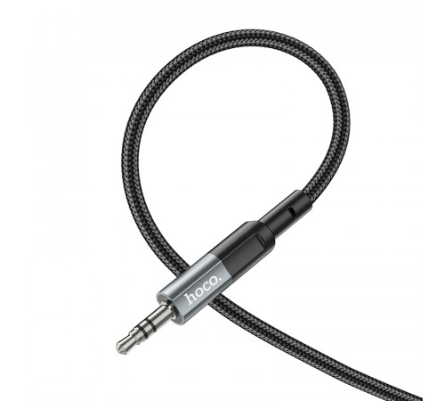 Аудіокабель HOCO UPA23 3.5mm male to 3.5mm male, nylon braid, 1m Metal Gray (6931474783820)