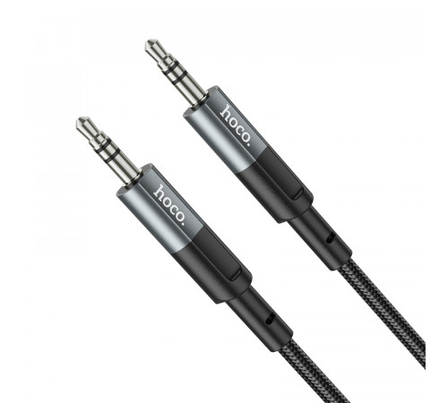 Аудіокабель HOCO UPA23 3.5mm male to 3.5mm male, nylon braid, 1m Metal Gray (6931474783820)