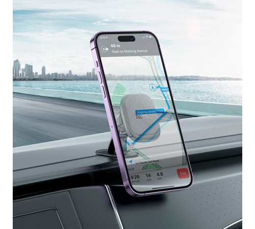 Автотримач для телефона HOCO H30 Brilliant magnetic car holder(center console) Black (6942007611473)