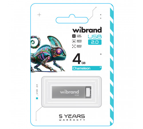 Флеш-накопичувач Wibrand USB 2.0 Chameleon 4Gb Silver (WI2.0/CH4U6S)