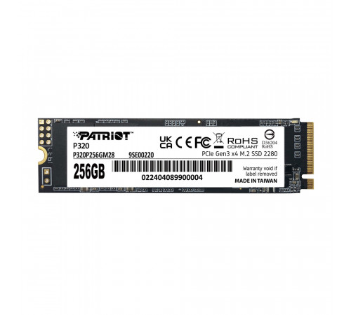 Накопичувач SSD M.2 Patriot P320 256GB NVMe 2280 Gen3.0 x4 3D TLC (P320P256GM28)