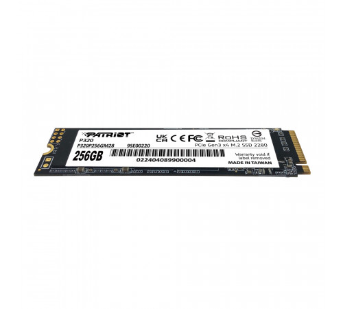 Накопичувач SSD M.2 Patriot P320 256GB NVMe 2280 Gen3.0 x4 3D TLC (P320P256GM28)