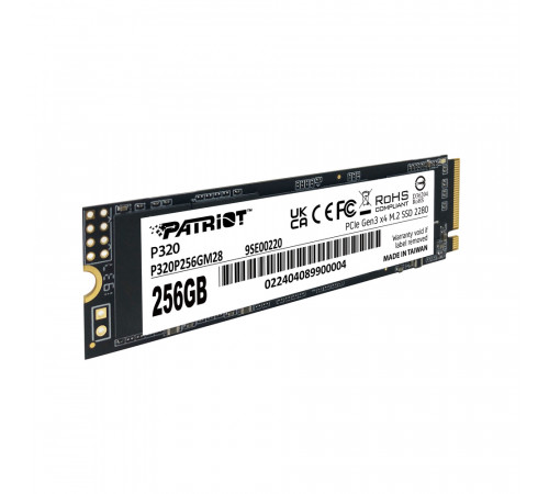 Накопичувач SSD M.2 Patriot P320 256GB NVMe 2280 Gen3.0 x4 3D TLC (P320P256GM28)