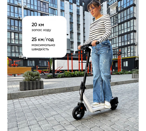 Електросамокат OKAI Zippy ES50С Black 8" 250W/500W, 5.2Ah, 20 km, 25 km/h, 10°, 13.5 kg (ES50C-B)