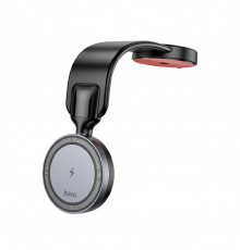 Автотримач для телефона з БЗП HOCO HW29 Totem ring magnetic wireless fast charging car holder (center console) Black Metal Gray (6942007642163)