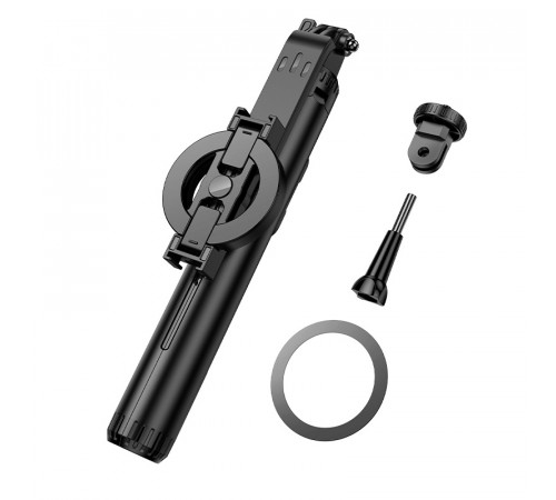 Селфі-монопод HOCO K25 Sherkhan magnetic aluminum alloy live broadcast holder Black (6942007646314)