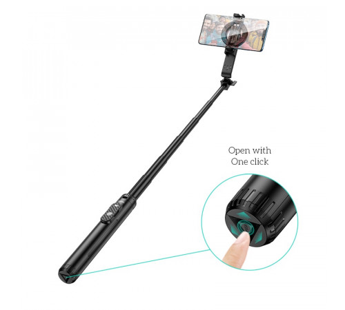 Селфі-монопод HOCO K25 Sherkhan magnetic aluminum alloy live broadcast holder Black (6942007646314)
