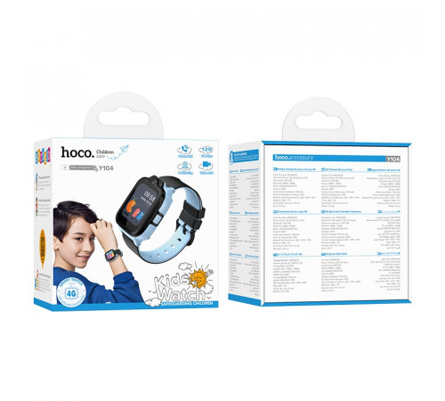 Дитячий смарт-годинник Hoco Y104 42mm. SIM 4G. Wi-Fi. 700 mAh. IP65 Blue (6942007646369)
