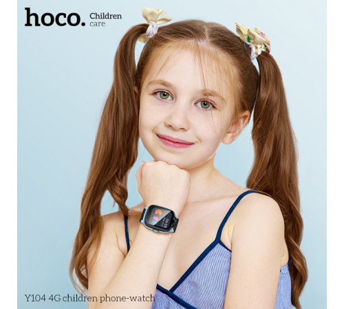 Дитячий смарт-годинник Hoco Y104 42mm. SIM 4G. Wi-Fi. 700 mAh. IP65 Blue (6942007646369)