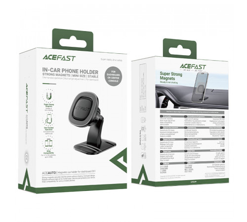 Автотримач для телефона ACEFAST D51 magnetic car holder for dashboard Black (6974316284154)