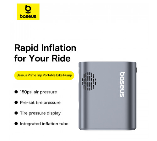 Автомобільний насос Baseus PrimeTrip Series Portable Bike Pump Cosmic Black (C11169000121-00)