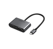 USB-хаб UGREEN USB-C to HDMI + VGA +USB 3.0 Adapter with PD (Space Gray) (UGR-50505)