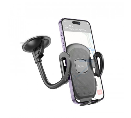 Автотримач для телефона HOCO H10 General car holder(windshield) Black (6931474791580)