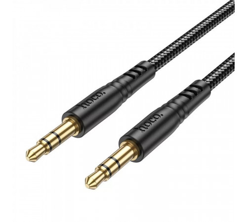 Аудіокабель HOCO UPA24 3.5mm male to 3.5mm male, nylon braid, 1m, Black (6931474789136)