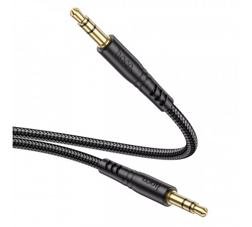 Аудіокабель HOCO UPA24 3.5mm male to 3.5mm male, nylon braid, 1m, Black (6931474789136)