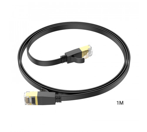 Мережевий кабель HOCO US07 General pure copper flat network cable(L=1M) Black (6931474780683)