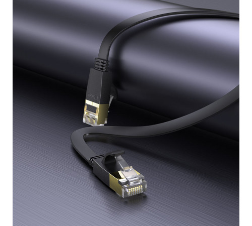 Мережевий кабель HOCO US07 General pure copper flat network cable(L=1M) Black (6931474780683)