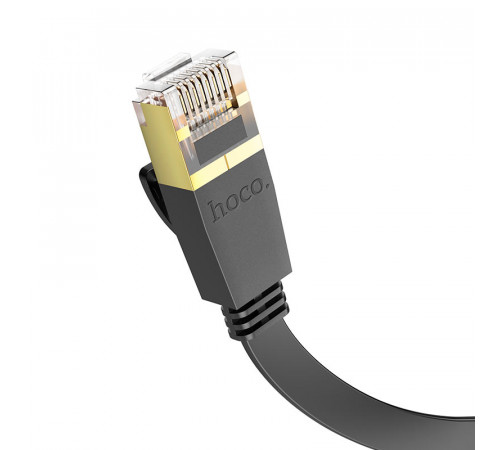 Мережевий кабель HOCO US07 General pure copper flat network cable(L=1M) Black (6931474780683)