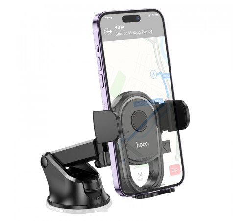 Автотримач для телефона HOCO H5 Integrity one-key car holder(center console) Black (6931474790934)