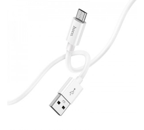 Кабель HOCO X87 Magic silicone charging data cable for Micro White (6931474783226)