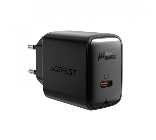 Мережевий зарядний пристрій ACEFAST A1 PD20W single USB-C charger Black (6974316280033)