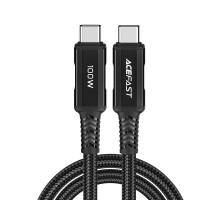 Кабель ACEFAST C4-03 Type-C to Type-C 5A, 100W, 2m, nylon, zinc connectors, Black (6974316280996)