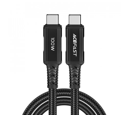 Кабель ACEFAST C4-03 Type-C to Type-C 5A, 100W, 2m, nylon, zinc connectors, Black (6974316280996)