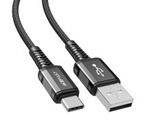 Кабель ACEFAST C1-04 USB to Type-C 3A, 1.2m, nylon aluminum connectors, Black (6974316280545)