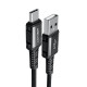 Кабель ACEFAST C1-04 USB to Type-C 3A, 1.2m, nylon aluminum connectors, Black (6974316280545)