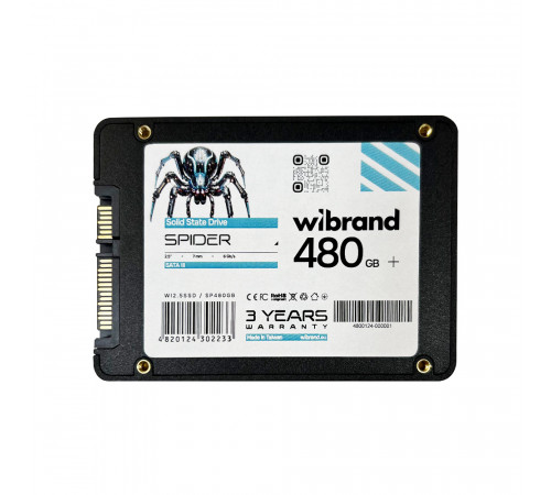 Накопичувач SSD Wibrand Spider 480GB 2.5" 7mm SATAIII Bulk (WI2.5SSD/SP480GB)