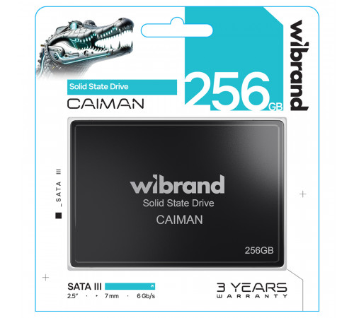 Накопичувач SSD Wibrand Caiman 256GB 2.5" 7mm SATAIII Standard (WI2.5SSD/CA256GBST)