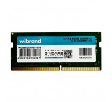 Оперативна пам'ять DDR4 Wibrand 16GB 2666MHz CL19 SODIMM (WI2666DDR4S/16GB)