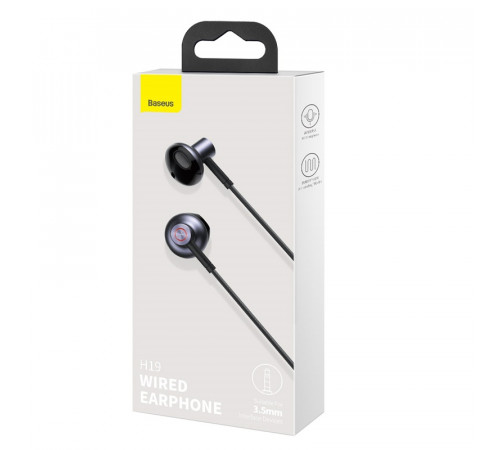 Навушники дротові Baseus Encok H19 (3.5mm) Black (NGH19-01)