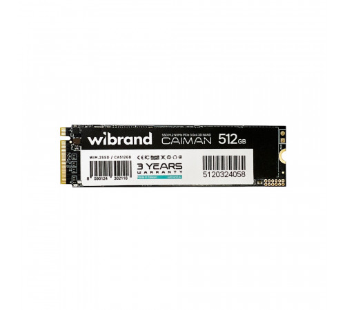 Накопичувач SSD M.2 Wibrand Caiman 512GB NVMe 2280 PCIe 3.0 3D NAND (WIM.2SSD/CA512GB)