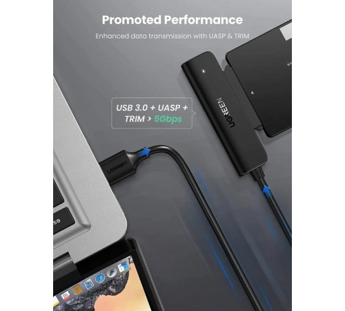 Зовнішня кишеня для накопичувача UGREEN CM321 USB-A to 2.5-Inch SATA Converter 50cm (UGR-70609) (UGR-70609)