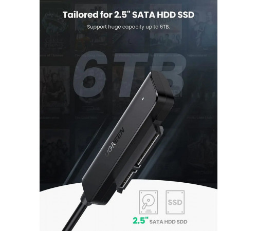 Зовнішня кишеня для накопичувача UGREEN CM321 USB-A to 2.5-Inch SATA Converter 50cm (UGR-70609) (UGR-70609)