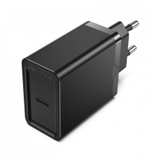 Мережевий зарядний пристрій Vention 1-port USB-C Wall Charger(20W) EU-Plug Black (FADB0-EU) (FADB0-EU)