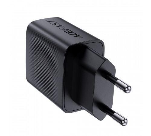 Мережевий зарядний пристрій ACEFAST A78 PD20W GaN (USB-A+USB-C) charger Black (6974316283256)