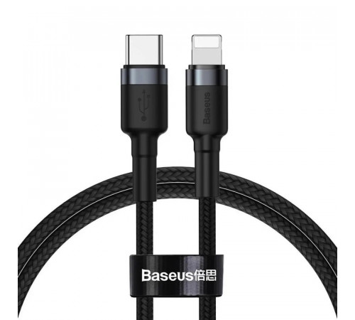 Кабель Baseus Cafule Cable Type-C to iP PD 20W 1m Gray+Black (CATLKLF-G1)