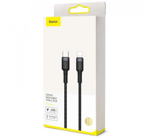 Кабель Baseus Cafule Cable Type-C to iP PD 20W 1m Gray+Black (CATLKLF-G1)