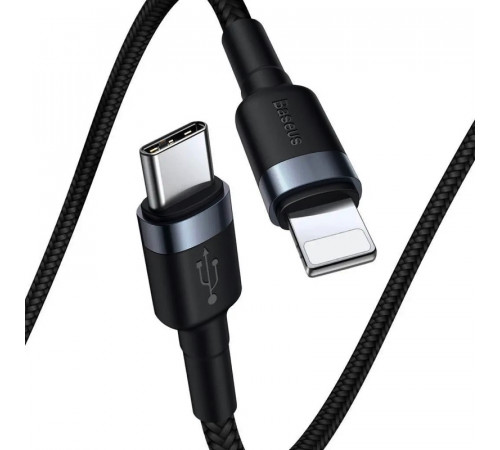 Кабель Baseus Cafule Cable Type-C to iP PD 20W 1m Gray+Black (CATLKLF-G1)