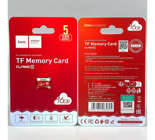 Карта пам'яті Hoco 10 16Gb Class 85Mb-s (без адаптера)