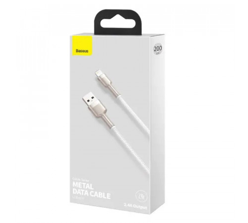 Кабель Baseus Cafule Series Metal Data Cable USB to IP 2.4A 1m White (CALJK-A02)