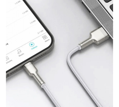 Кабель Baseus Cafule Series Metal Data Cable USB to IP 2.4A 1m White (CALJK-A02)
