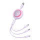 Кабель Baseus Bright Mirror 2 Series Retractable 3-in-1 Fast Charging  Data Cable USB to M+L+C 3.5A 1.1m Purple (CAMJ010005)