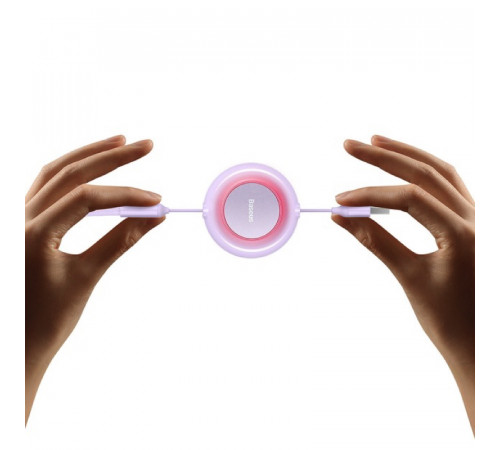 Кабель Baseus Bright Mirror 2 Series Retractable 3-in-1 Fast Charging  Data Cable USB to M+L+C 3.5A 1.1m Purple (CAMJ010005)